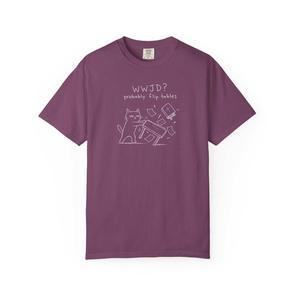 WWJD, Probably Flip Tables - Cat Doodle Premium T-shirt