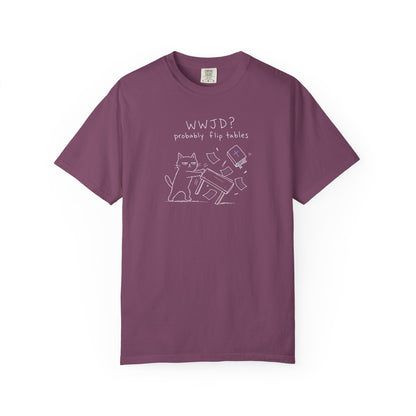WWJD, Probably Flip Tables - Cat Doodle Premium T-shirt