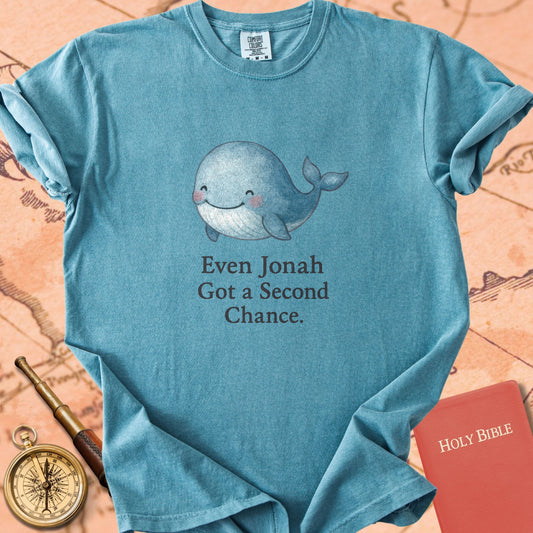 Even Jonah Got a Second Chance — Cute Whale Premium T-shirt — Ice Blue Comfort Colors