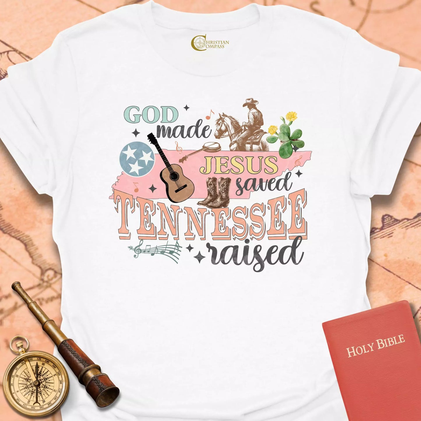 God Made Tennessee Raised T-Shirt