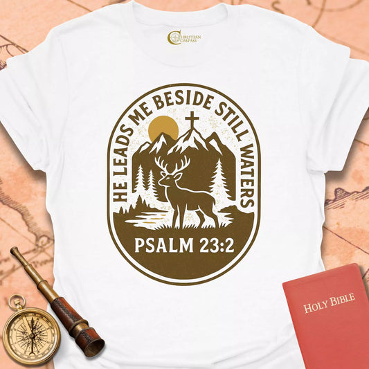Still Waters Psalm 23:2 T-Shirt