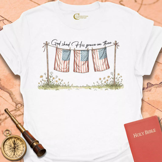 God Shed His Grace Flags T-Shirt