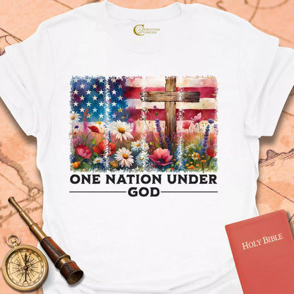 One Nation Flag FlowersT-Shirt