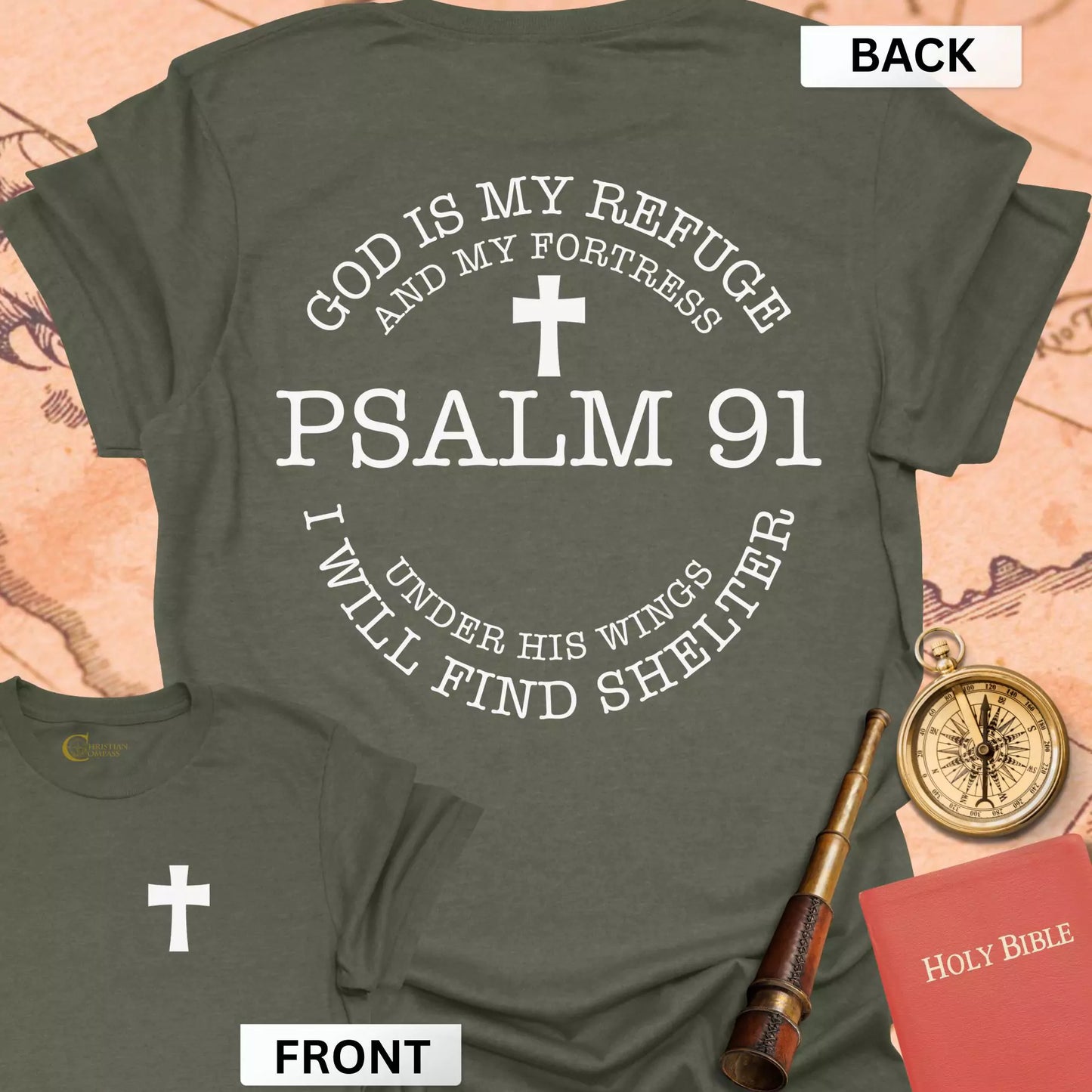 God Is My Refuge (front & back) T-Shirt