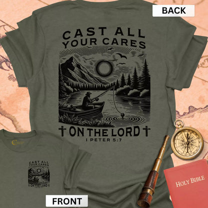 Cast All Your Cares (front & back) T-Shirt
