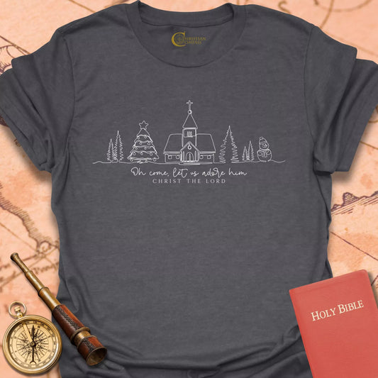 O Come Let Us Adore Him – Church Scene T-Shirt