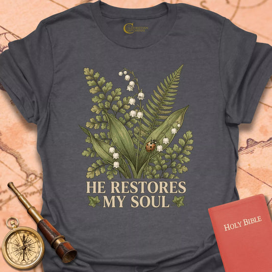He Restores My Soul Ladybug T-Shirt