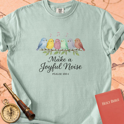Make a Joyful Noise — Watercolor Birds Premium T-shirt — Bay Comfort Colors