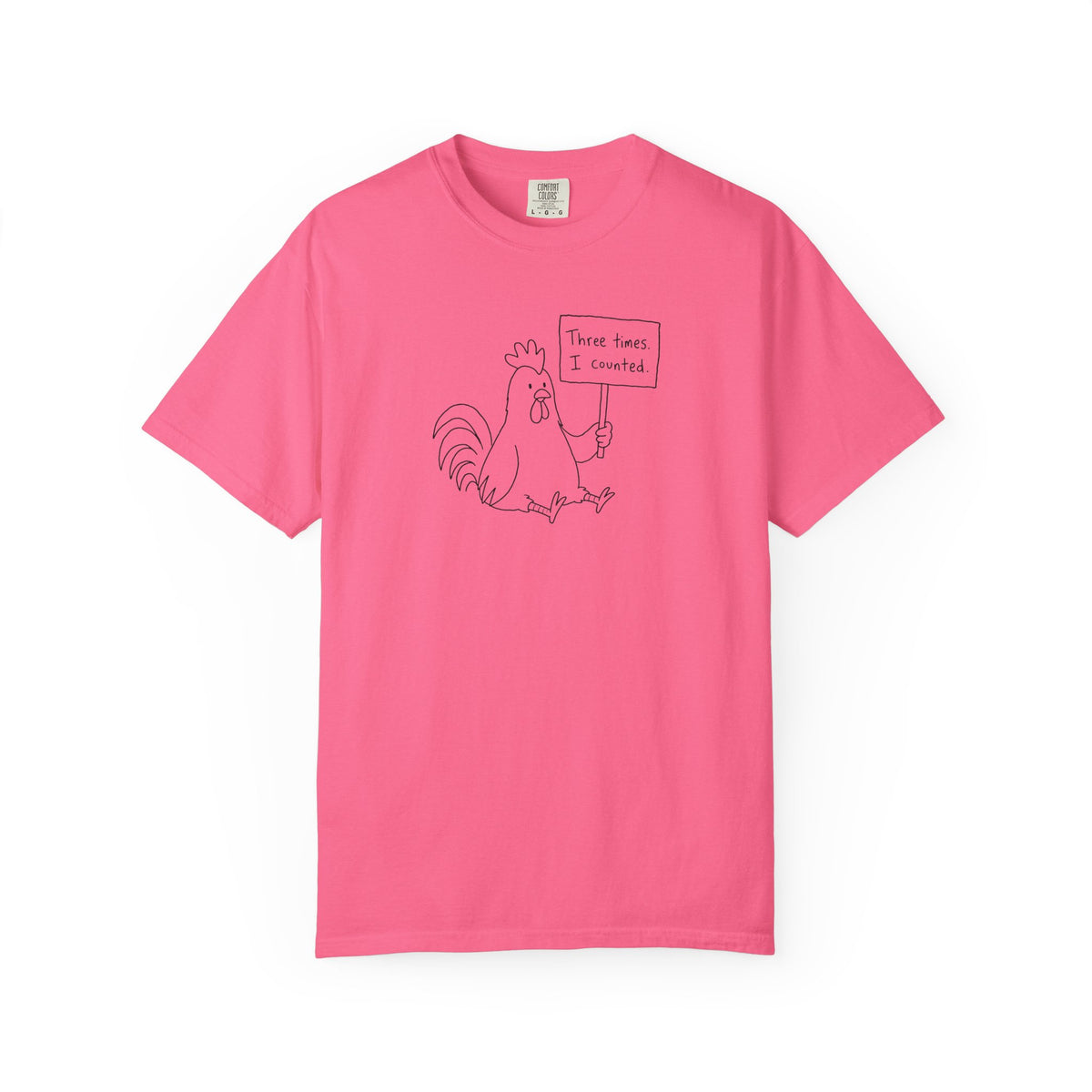 Three Times, I Counted - Rooster Doodle Premium T-shirt