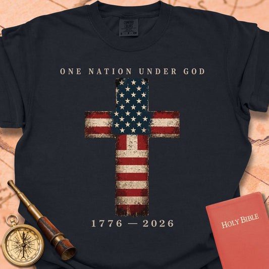 One Nation Under God Flag Cross Premium T-shirt
