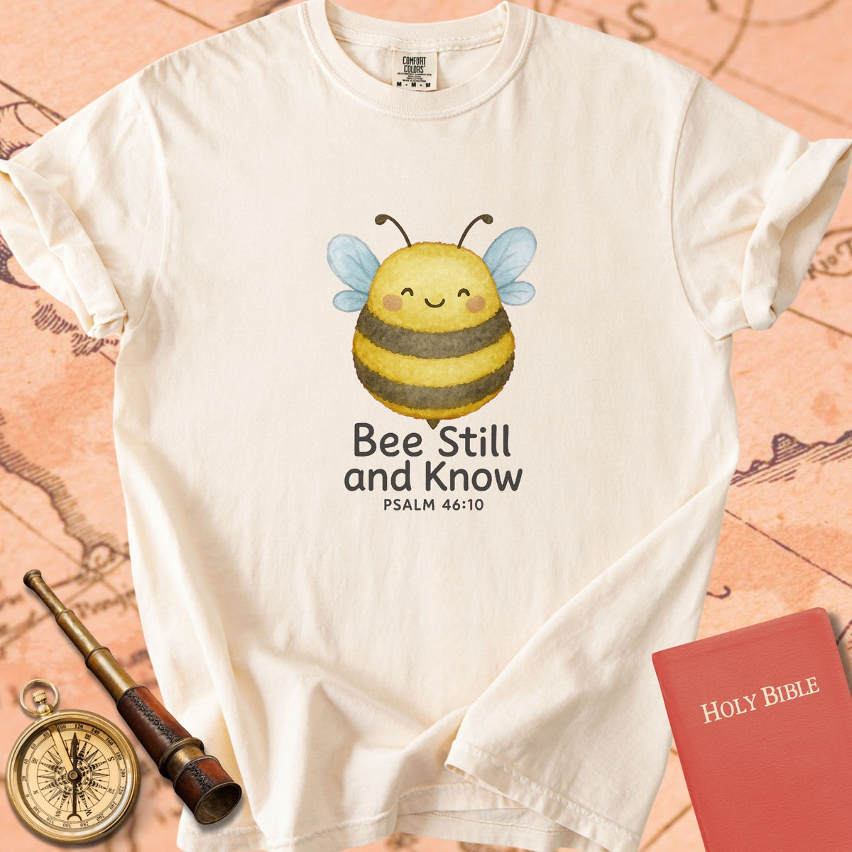 Bee Still and Know — Cute Bumblebee Premium T-shirt — Ivory Comfort Colors