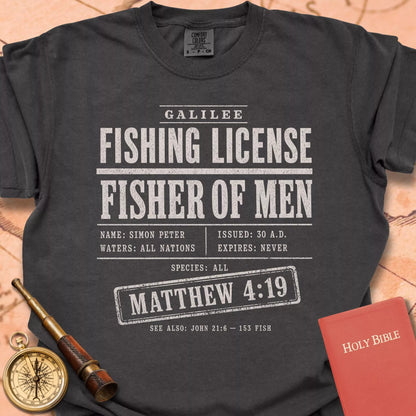Fishing License. Fisher of Men. Premium T-shirt