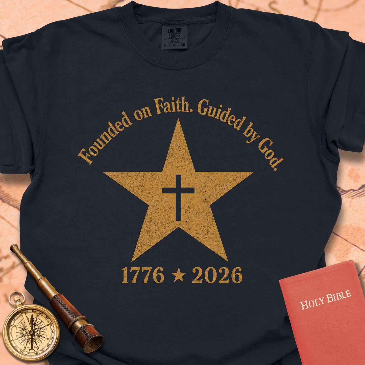 Founded on Faith Guided by God Premium T-shirt