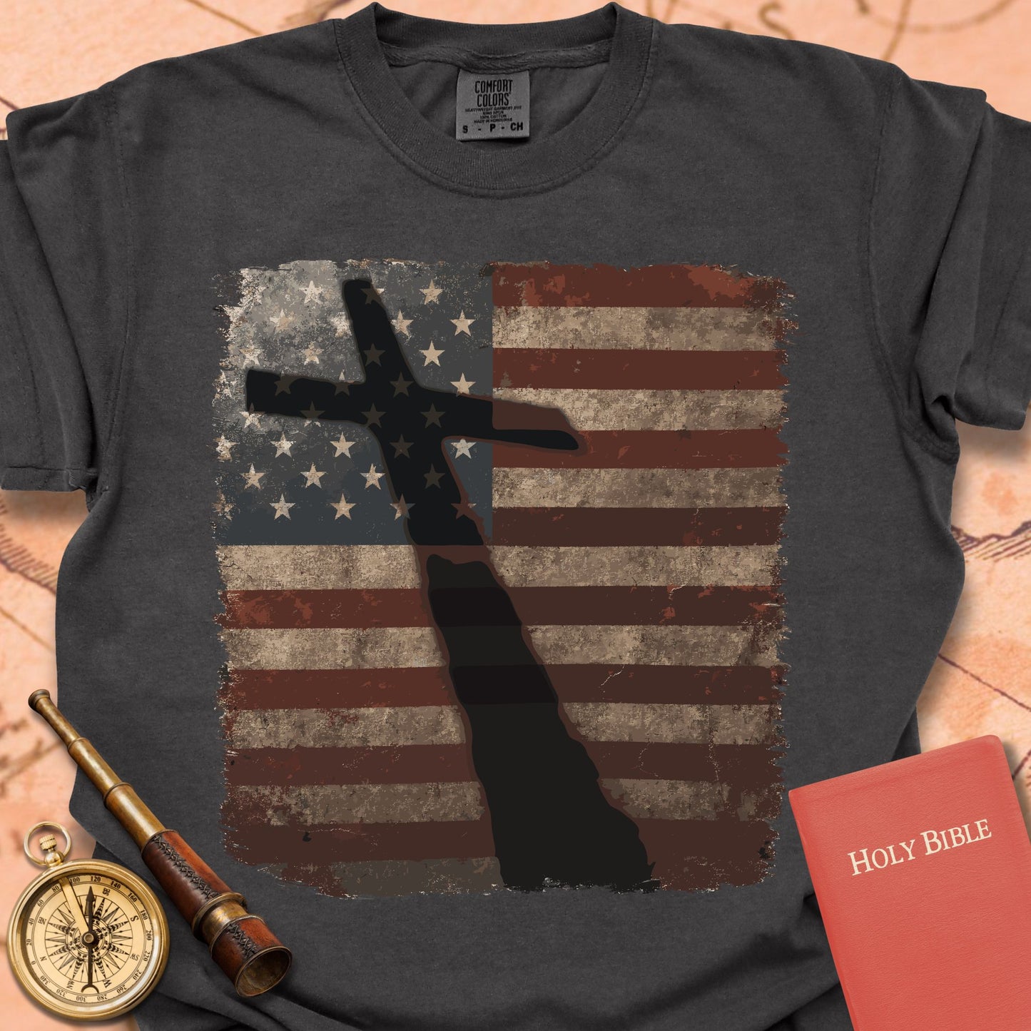 Shadow of the Cross American Flag Premium T-shirt