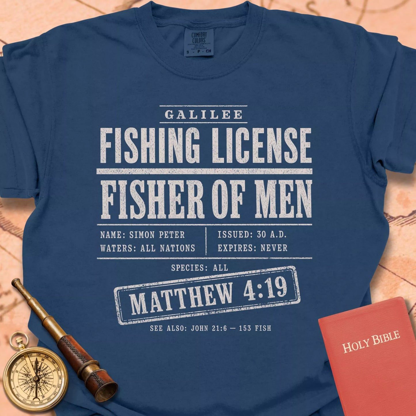 Fishing License. Fisher of Men. Premium T-shirt