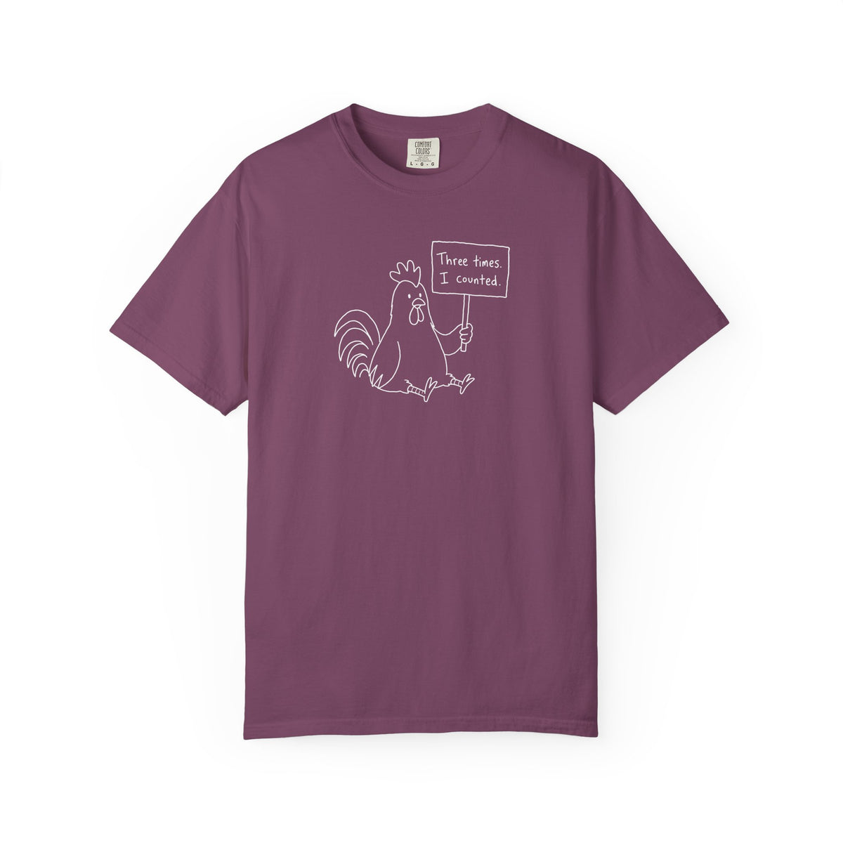 Three Times, I Counted - Rooster Doodle Premium T-shirt