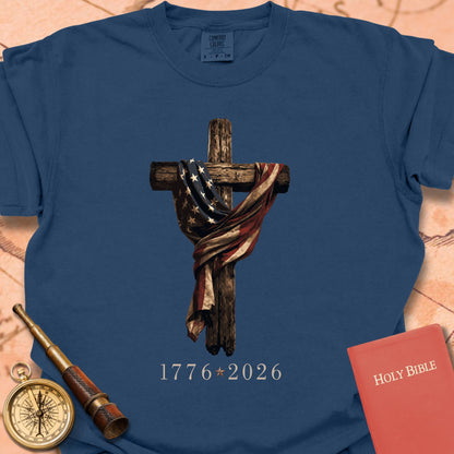 Old Rugged Cross American Flag Premium T-shirt