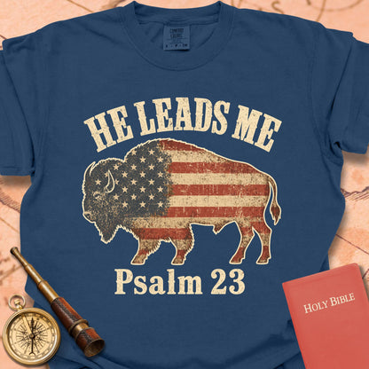 He Leads Me Bison Premium T-shirt