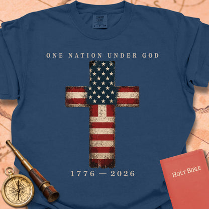 One Nation Under God Flag Cross Premium T-shirt