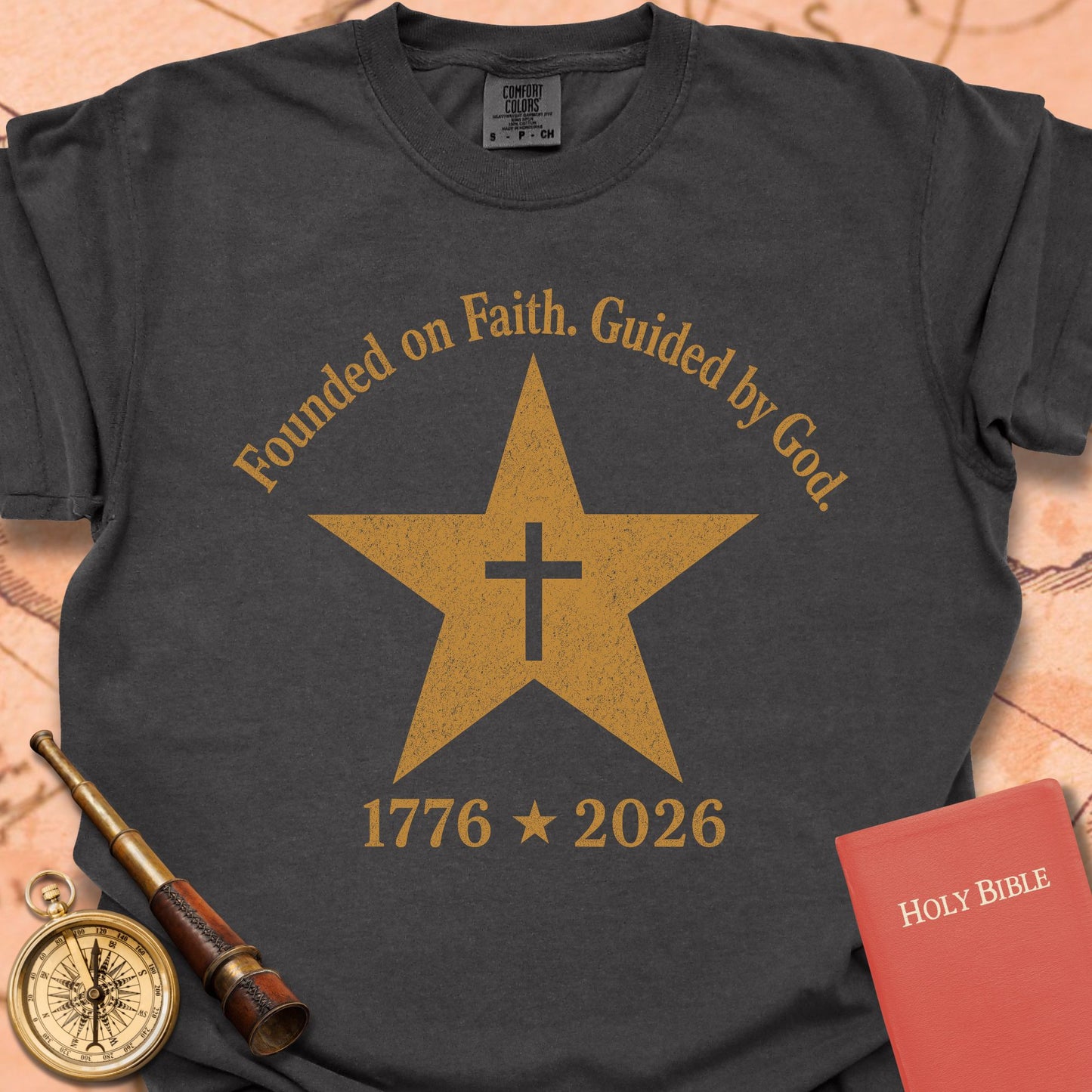 Founded on Faith Guided by God Premium T-shirt