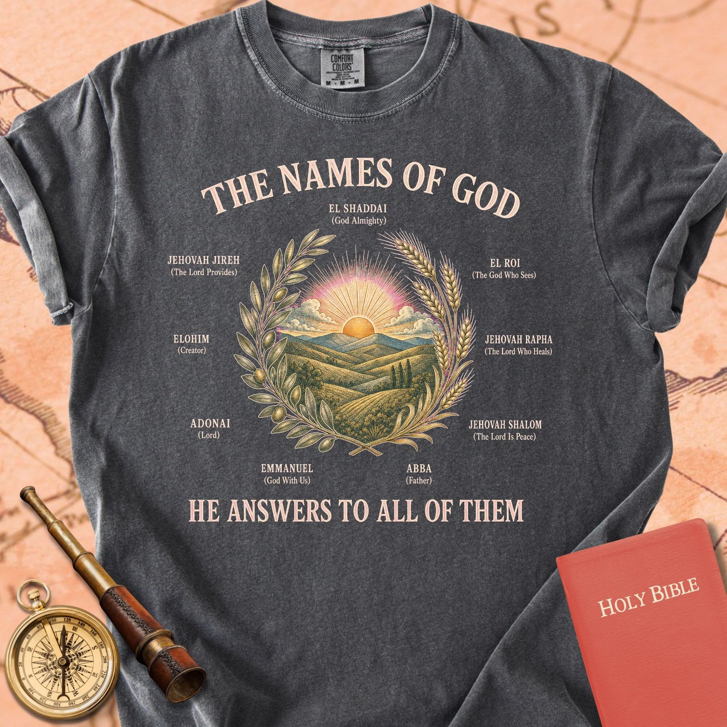 The Names of God — "He Answers to All of Them" | Hebrew Names of God Premium T-shirt