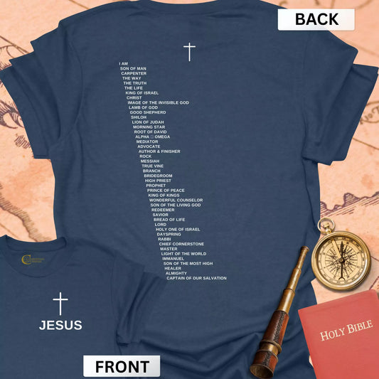 Names of Jesus Tower (front & back) T-Shirt