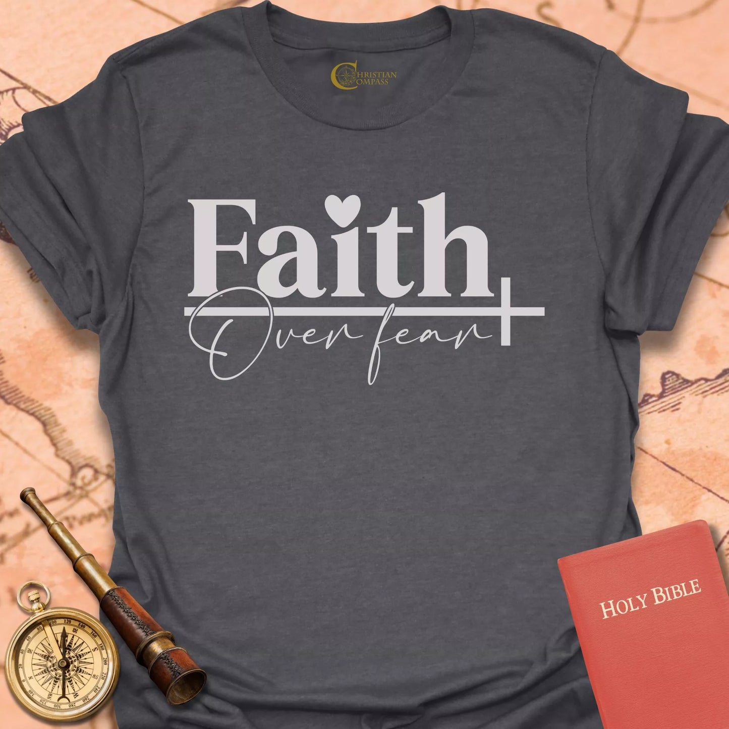 Faith Over Fear Heart T-Shirt