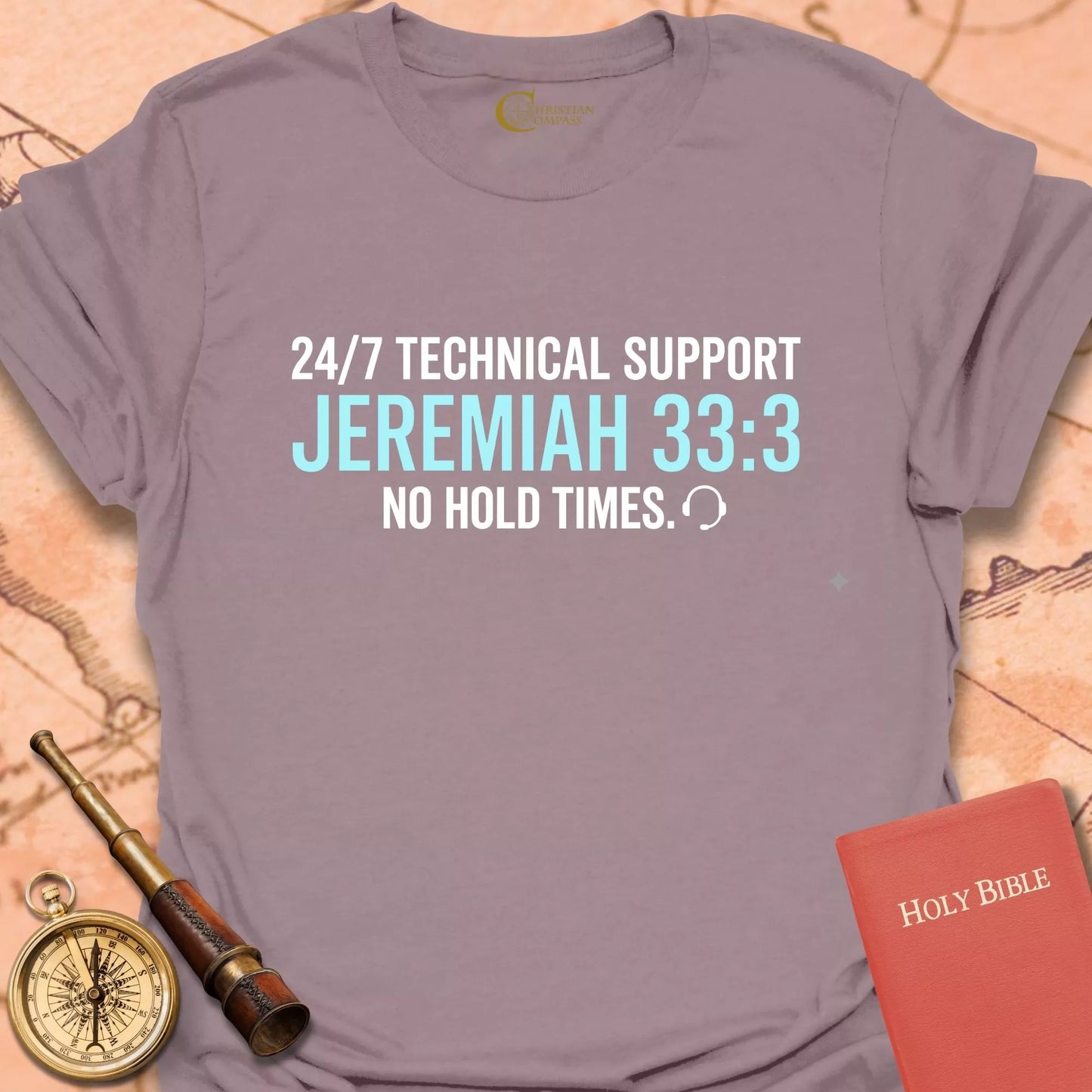 24/7 Technical Support Jeremiah 33:3 T-Shirt