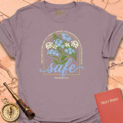 Safe, Proverbs 18:10 T-Shirt