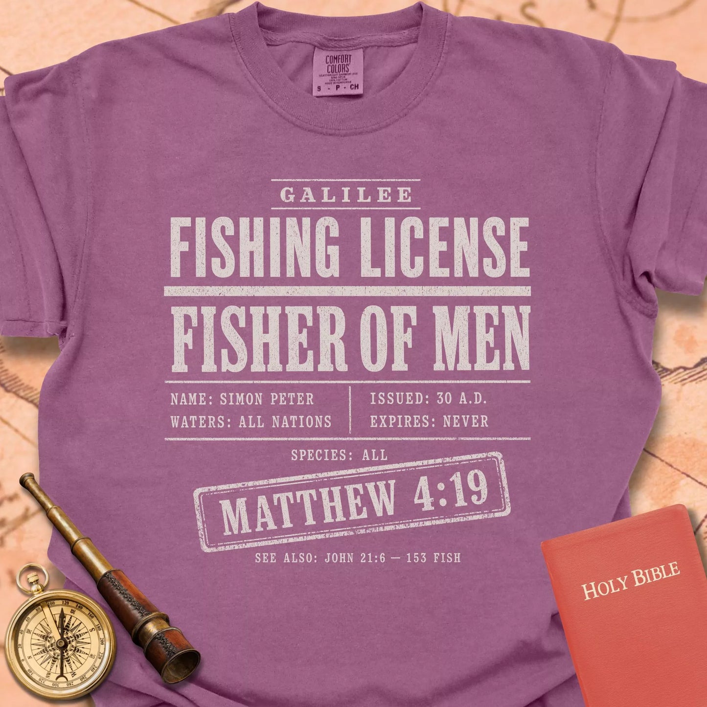 Fishing License. Fisher of Men. Premium T-shirt