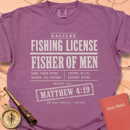 Fishing License. Fisher of Men. Premium T-shirt