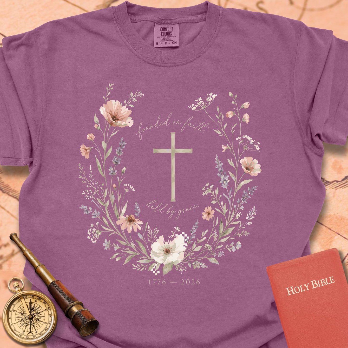 Founded on Faith Held by Grace Premium T-shirt