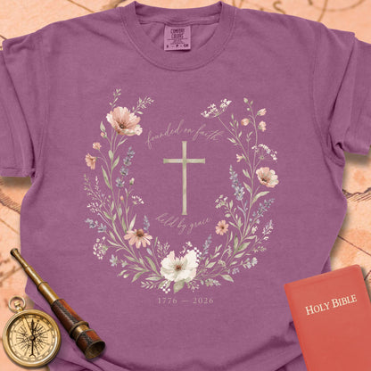 Founded on Faith Held by Grace Premium T-shirt