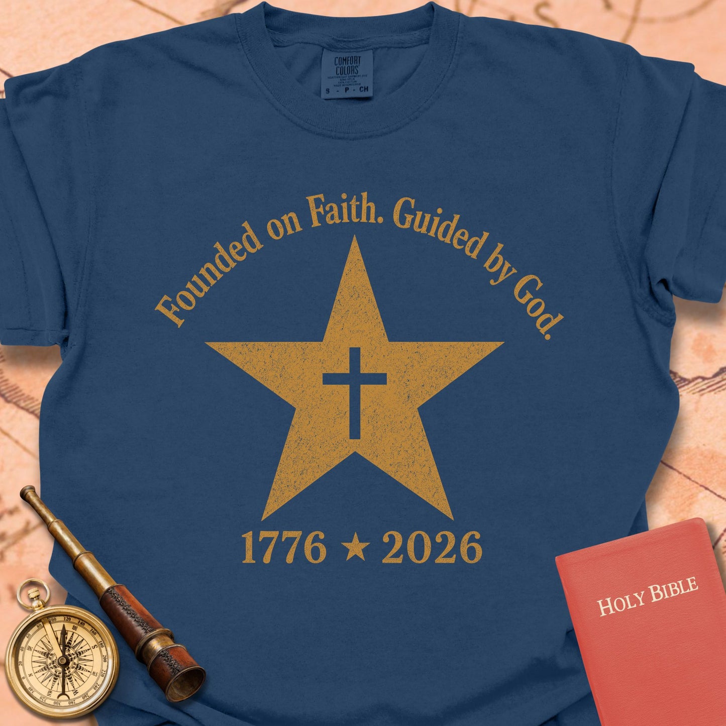 Founded on Faith Guided by God Premium T-shirt