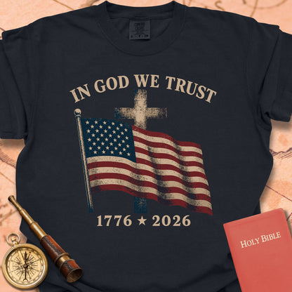 In God We Trust American Flag Cross Premium T-shirt