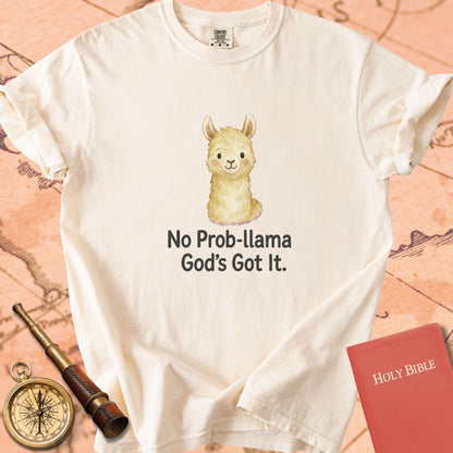 No Prob-llama, God's Got It — Cute Llama Premium T-shirt — Ivory Comfort Colors