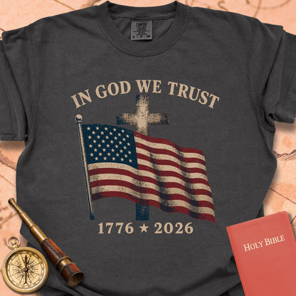 In God We Trust American Flag Cross Premium T-shirt