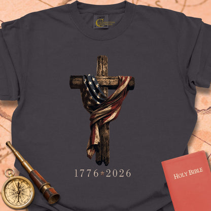 Old Rugged Cross American Flag Premium T-shirt