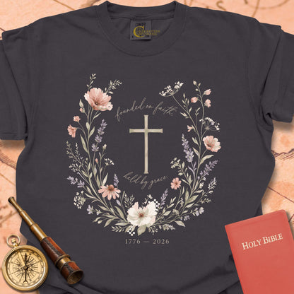 Founded on Faith Held by Grace Premium T-shirt