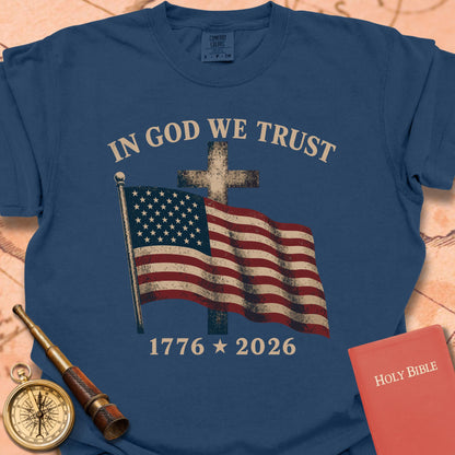 In God We Trust American Flag Cross Premium T-shirt