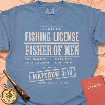 Fishing License. Fisher of Men. Premium T-shirt