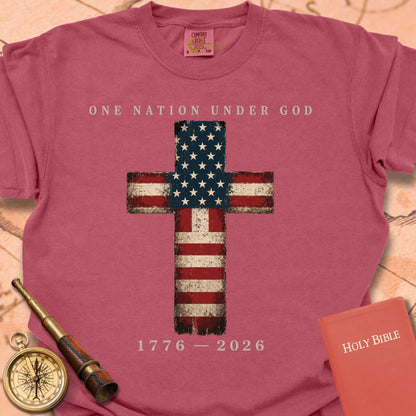 One Nation Under God Flag Cross Premium T-shirt