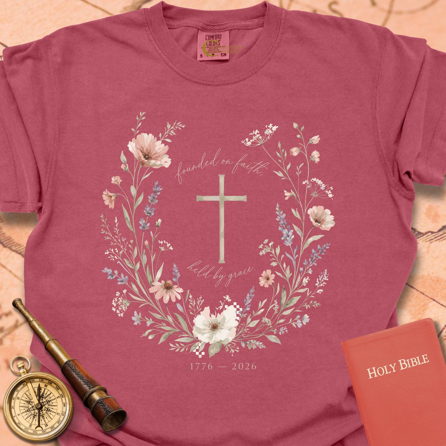 Founded on Faith Held by Grace Premium T-shirt