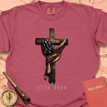 Old Rugged Cross American Flag Premium T-shirt