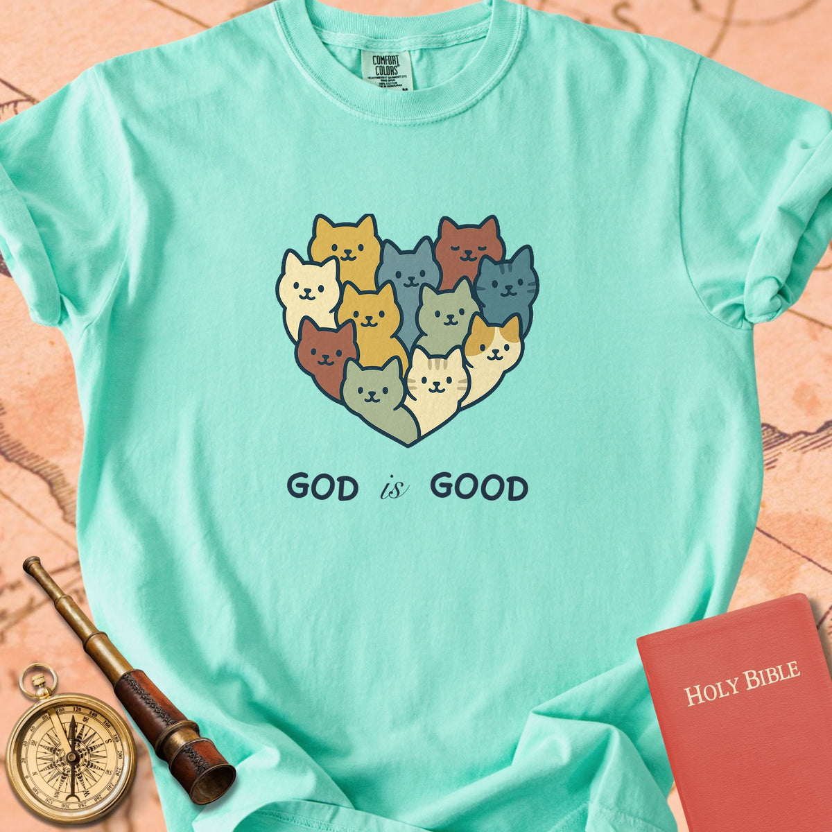 God is Good Heart of Cats Premium T-shirt