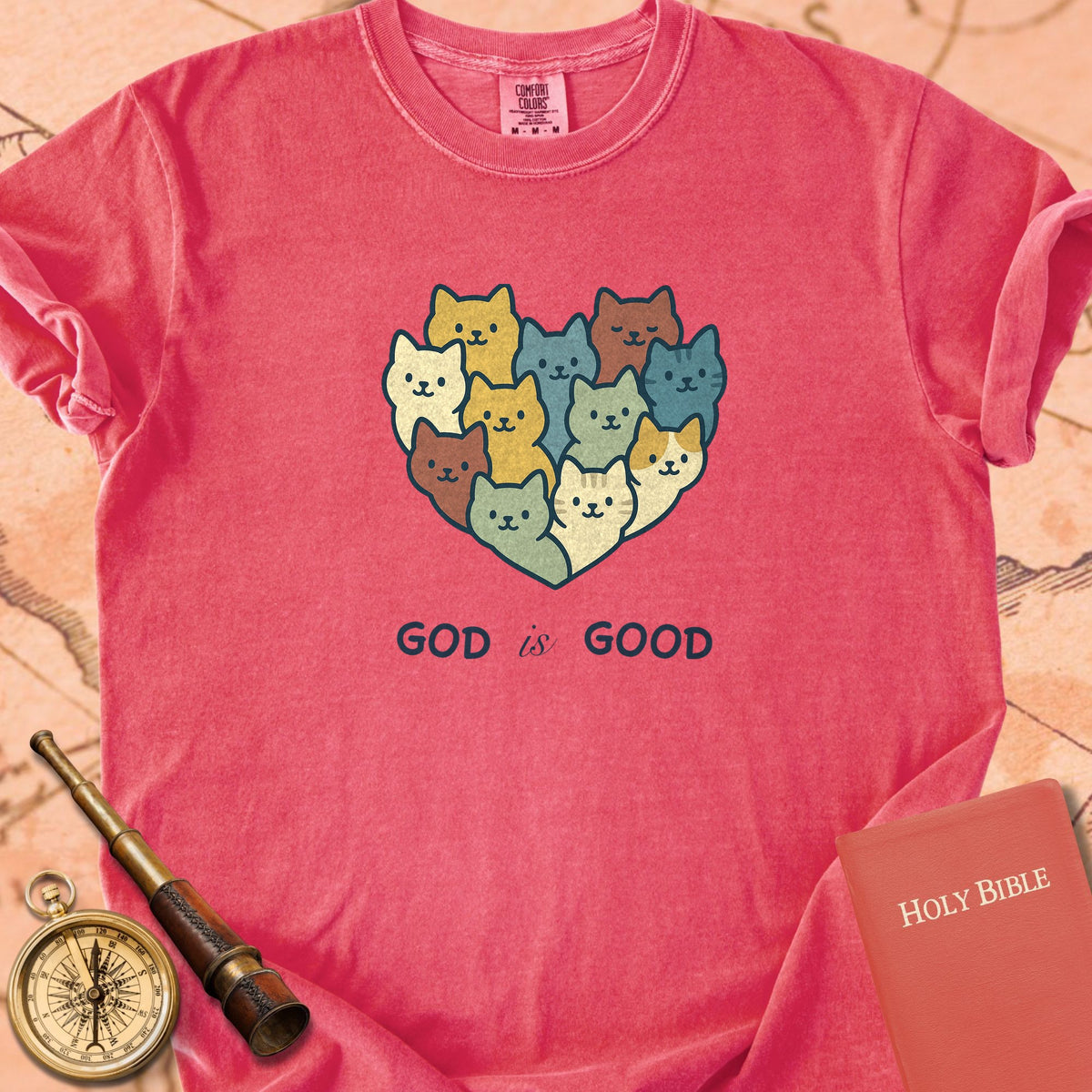 God is Good Heart of Cats Premium T-shirt