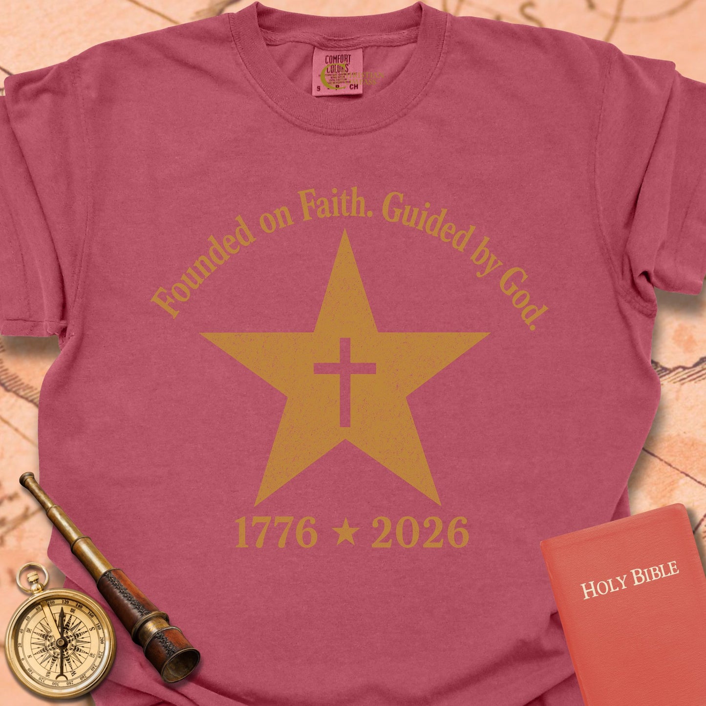 Founded on Faith Guided by God Premium T-shirt