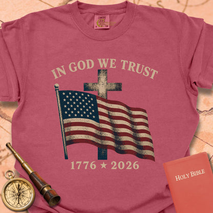 In God We Trust American Flag Cross Premium T-shirt