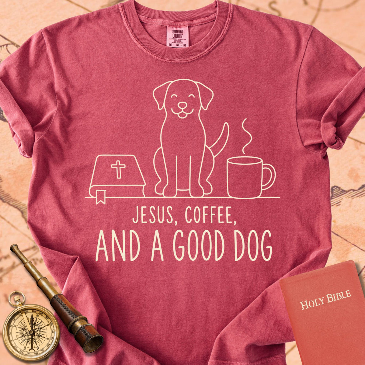 Jesus, Coffee and a Good Dog Premium T-shirt