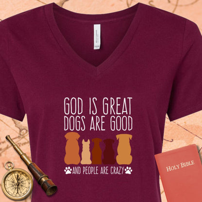 God is Great Dogs V-Neck Tee